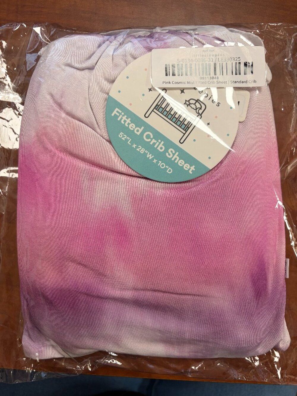 Pink Cosmic Mist Fitted Crib Sheet - Standard Crib - Little SLeepies